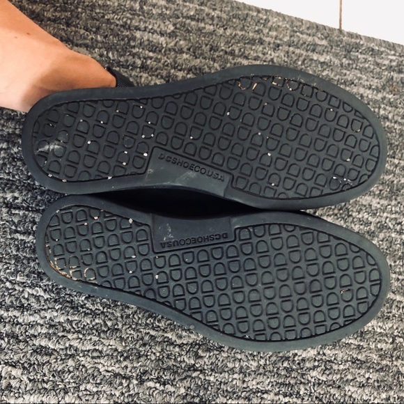 DC Black grey white houndstooth slip on slipper moccasin shoes 6 - Picture 5 of 7